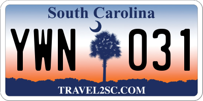 SC license plate YWN031