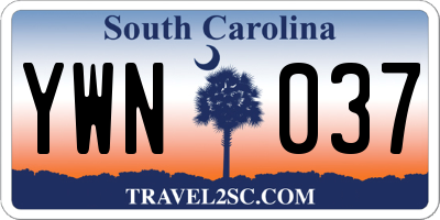SC license plate YWN037