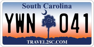SC license plate YWN041