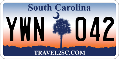 SC license plate YWN042