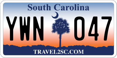 SC license plate YWN047