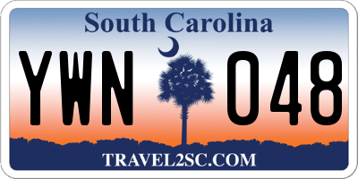 SC license plate YWN048