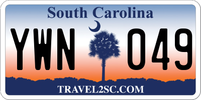 SC license plate YWN049