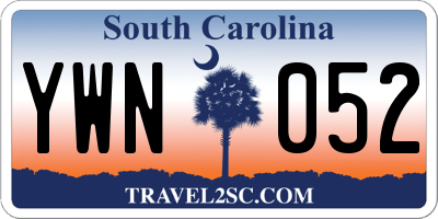 SC license plate YWN052