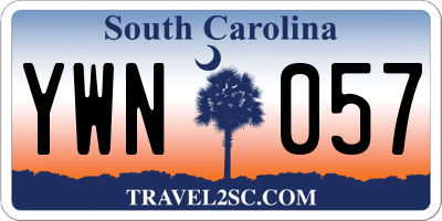 SC license plate YWN057