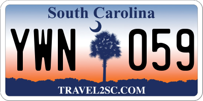 SC license plate YWN059