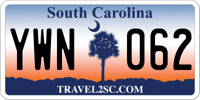 SC license plate YWN062
