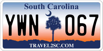 SC license plate YWN067