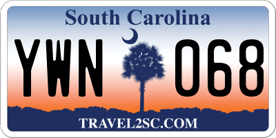 SC license plate YWN068
