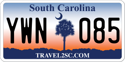 SC license plate YWN085