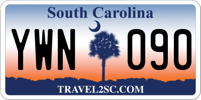 SC license plate YWN090