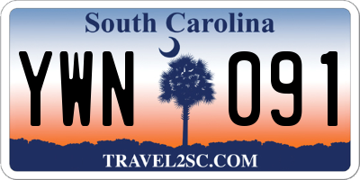SC license plate YWN091