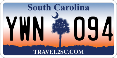SC license plate YWN094