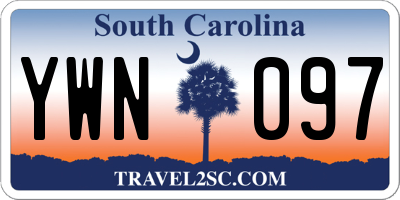 SC license plate YWN097