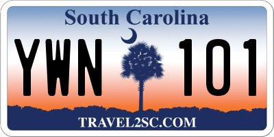 SC license plate YWN101