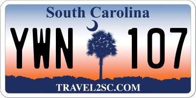SC license plate YWN107