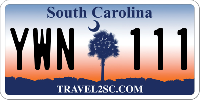 SC license plate YWN111