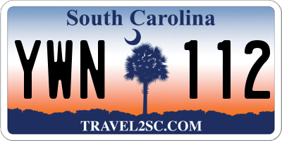 SC license plate YWN112