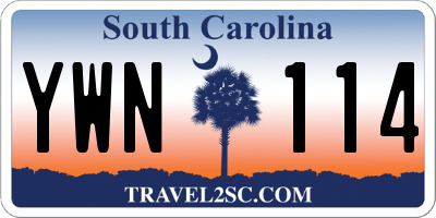 SC license plate YWN114