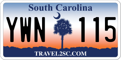 SC license plate YWN115