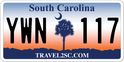 SC license plate YWN117
