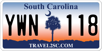 SC license plate YWN118