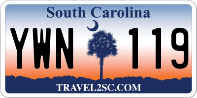 SC license plate YWN119