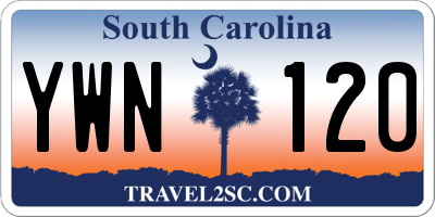 SC license plate YWN120