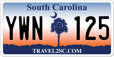 SC license plate YWN125