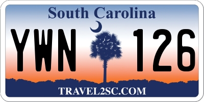SC license plate YWN126