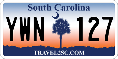 SC license plate YWN127