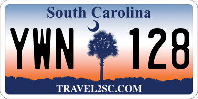 SC license plate YWN128