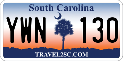 SC license plate YWN130