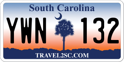 SC license plate YWN132