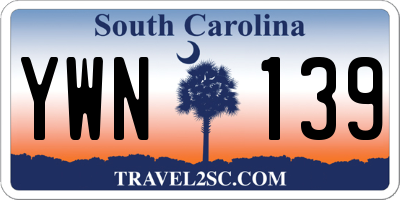 SC license plate YWN139