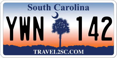 SC license plate YWN142