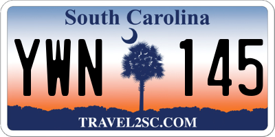 SC license plate YWN145