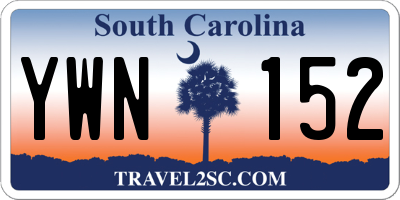 SC license plate YWN152