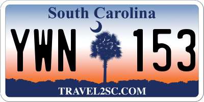 SC license plate YWN153