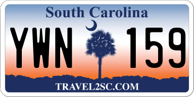 SC license plate YWN159