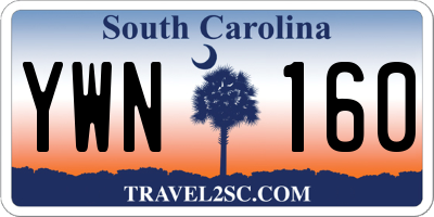SC license plate YWN160