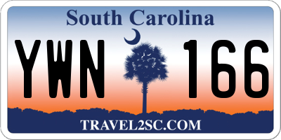 SC license plate YWN166