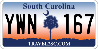 SC license plate YWN167