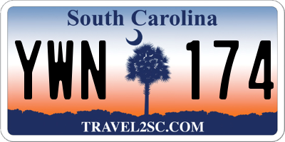 SC license plate YWN174