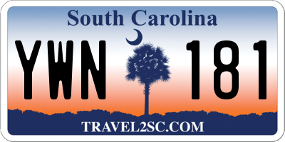 SC license plate YWN181