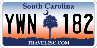 SC license plate YWN182