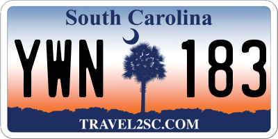 SC license plate YWN183