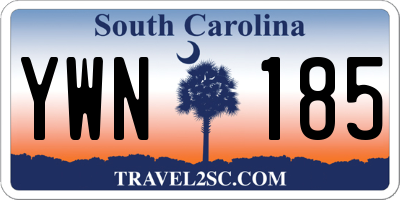 SC license plate YWN185