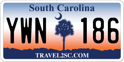 SC license plate YWN186