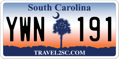 SC license plate YWN191